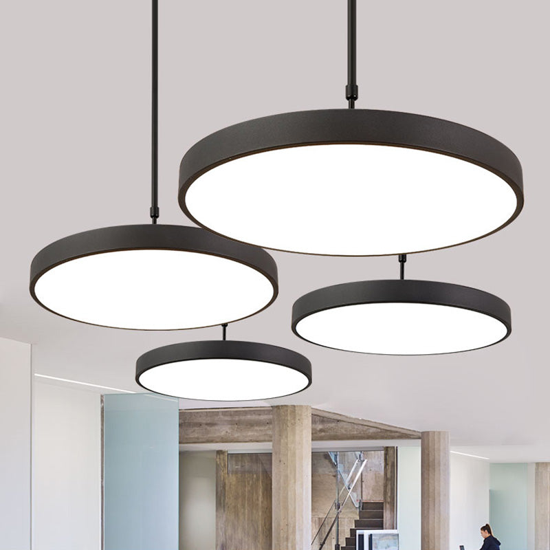 Metal Modern Simple Style Disc Shaped Led Pendant Decorative Lights for Office