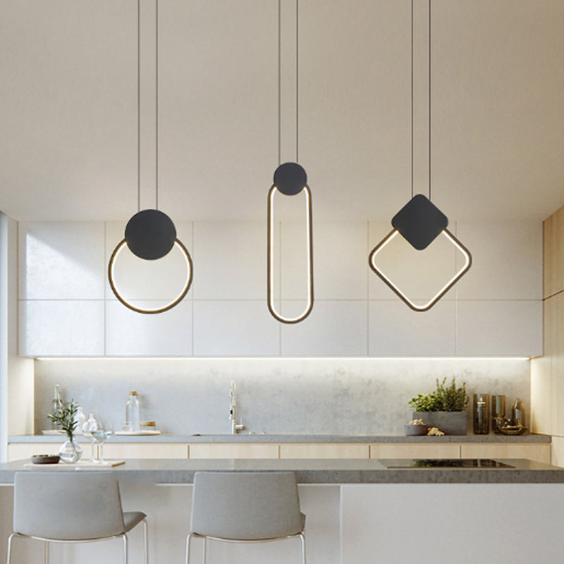 Contemporary One-Light White Metal Pendant Lighting for Dinning Room Cafe