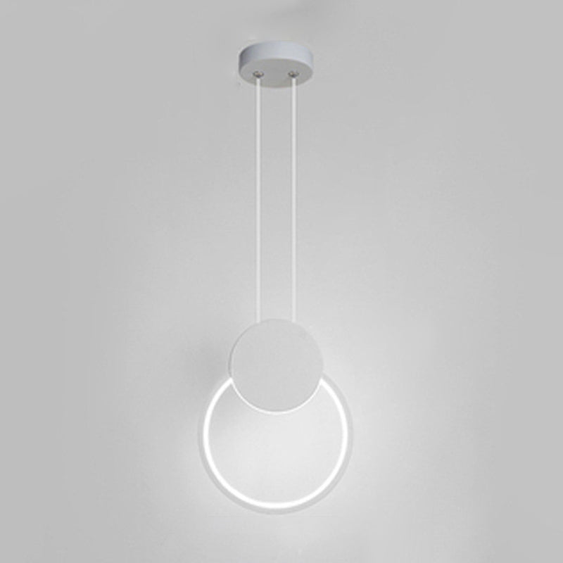 Contemporary One-Light White Metal Pendant Lighting for Dinning Room Cafe