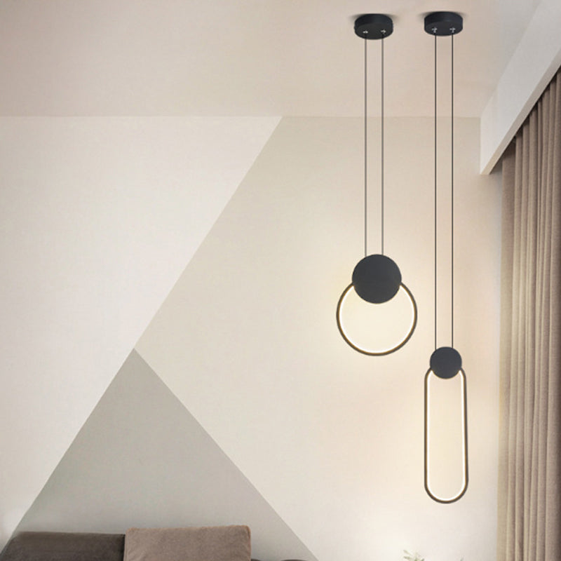 Contemporary One-Light White Metal Pendant Lighting for Dinning Room Cafe