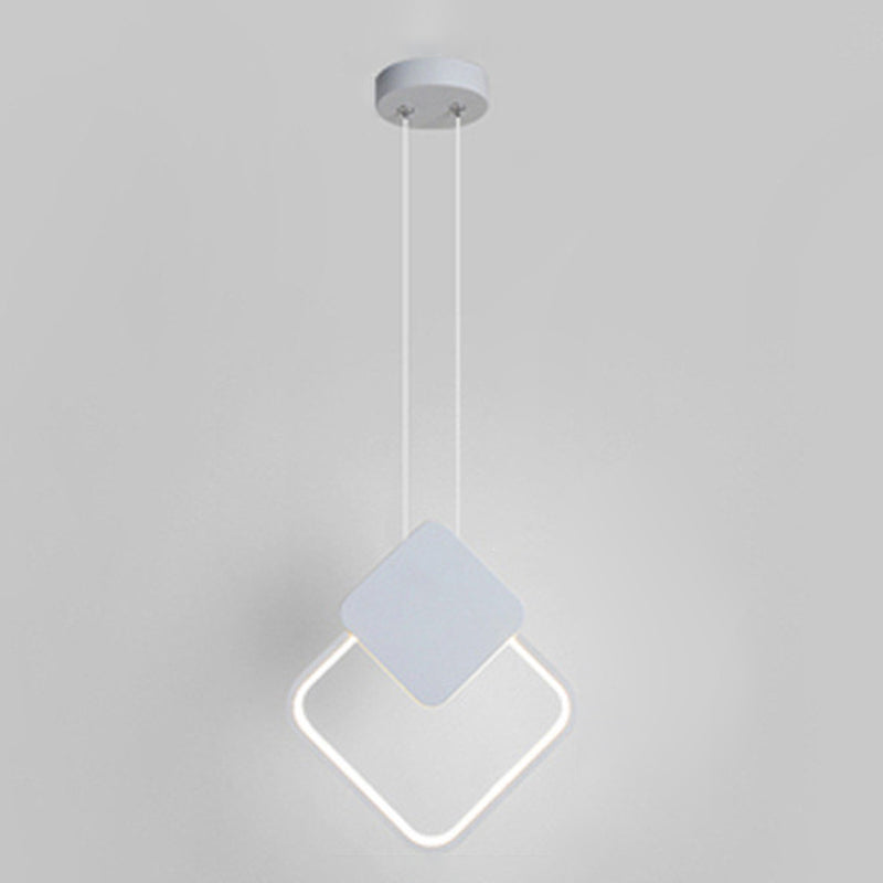 Contemporary One-Light White Metal Pendant Lighting for Dinning Room Cafe