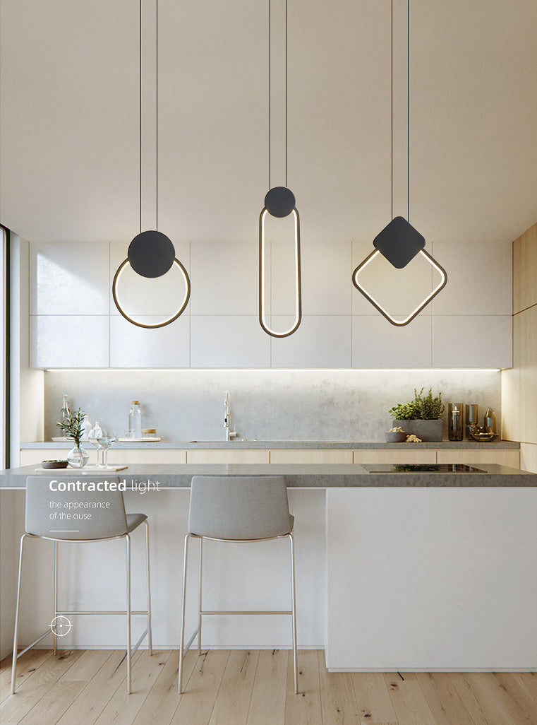 Contemporary One-Light White Metal Pendant Lighting for Dinning Room Cafe