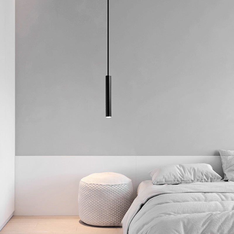 One-Light Black Metal Line Frame Pendant Light for Dinning Room Bedroom