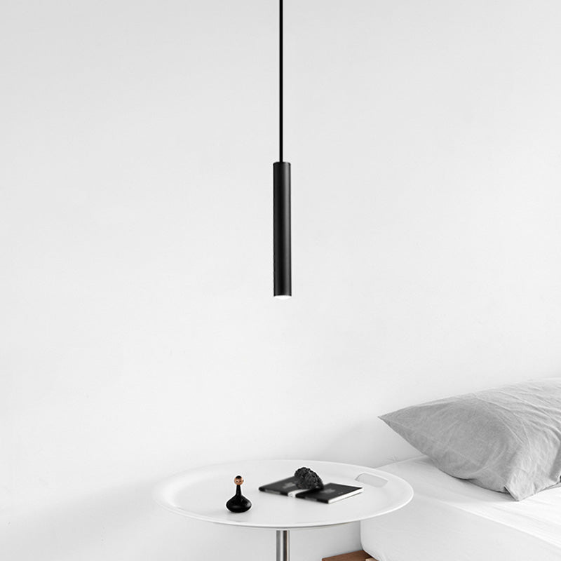 One-Light Black Metal Line Frame Pendant Light for Dinning Room Bedroom