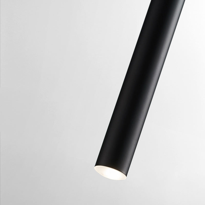 One-Light Black Metal Line Frame Pendant Light for Dinning Room Bedroom