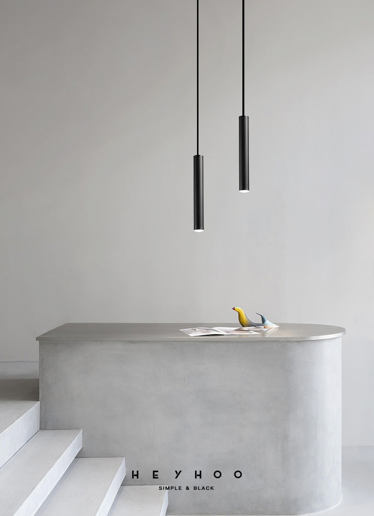 One-Light Black Metal Line Frame Pendant Light for Dinning Room Bedroom