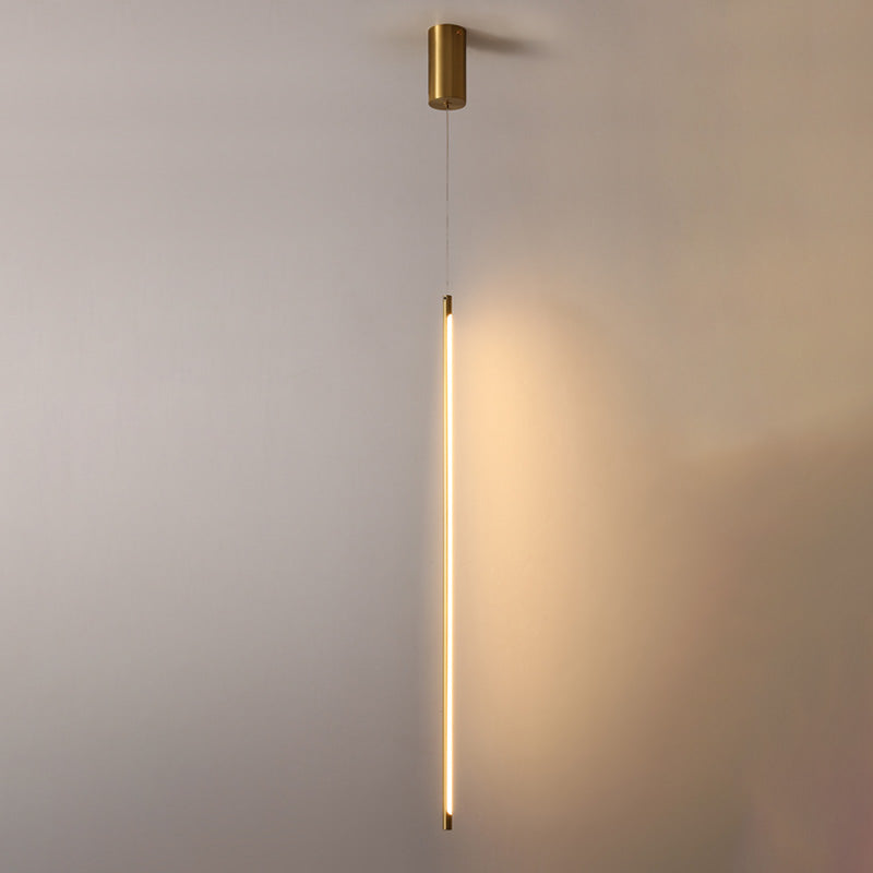 Modern Round Tube LED Pendant Light Long Line Lamps for Bedroom Dinning Room