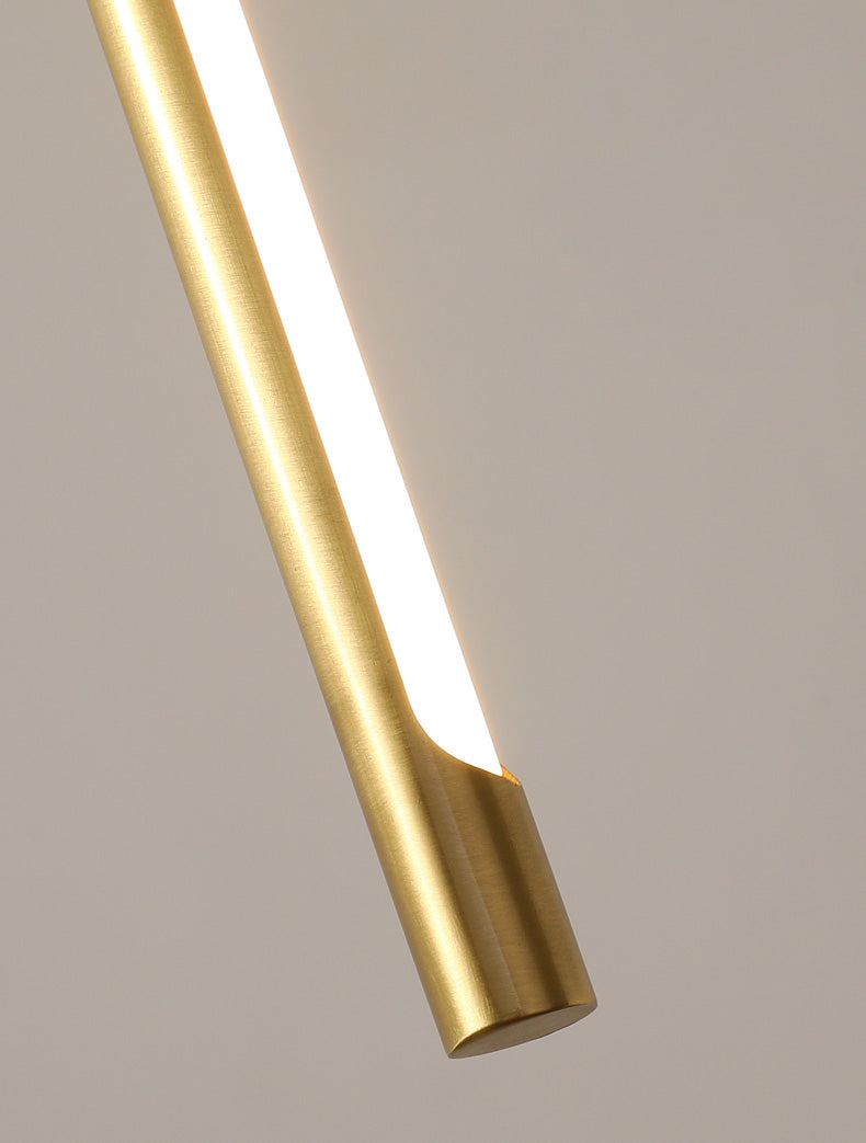 Modern Round Tube LED Pendant Light Long Line Lamps for Bedroom Dinning Room