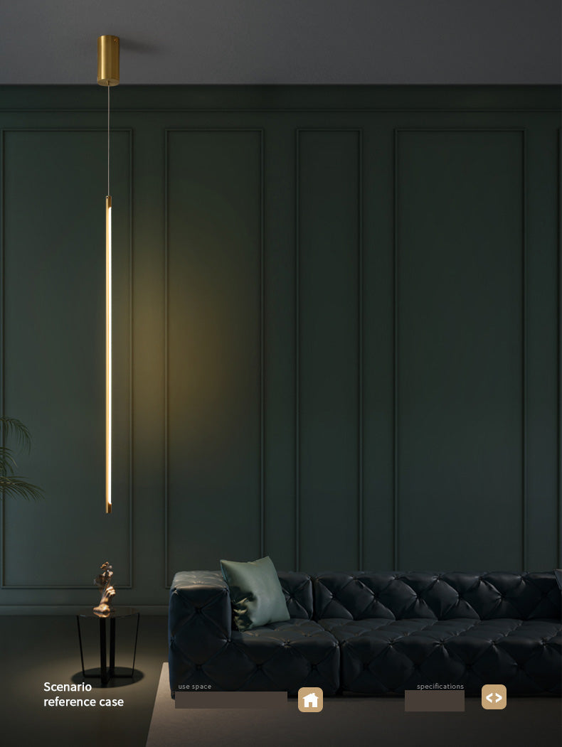 Modern Round Tube LED Pendant Light Long Line Lamps for Bedroom Dinning Room