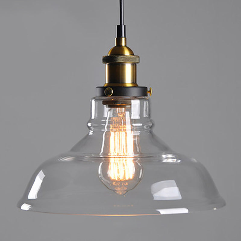 Suspended Lighting Fixture Industrial Glass Shaded Pendant Ceiling Light for Dinning Room