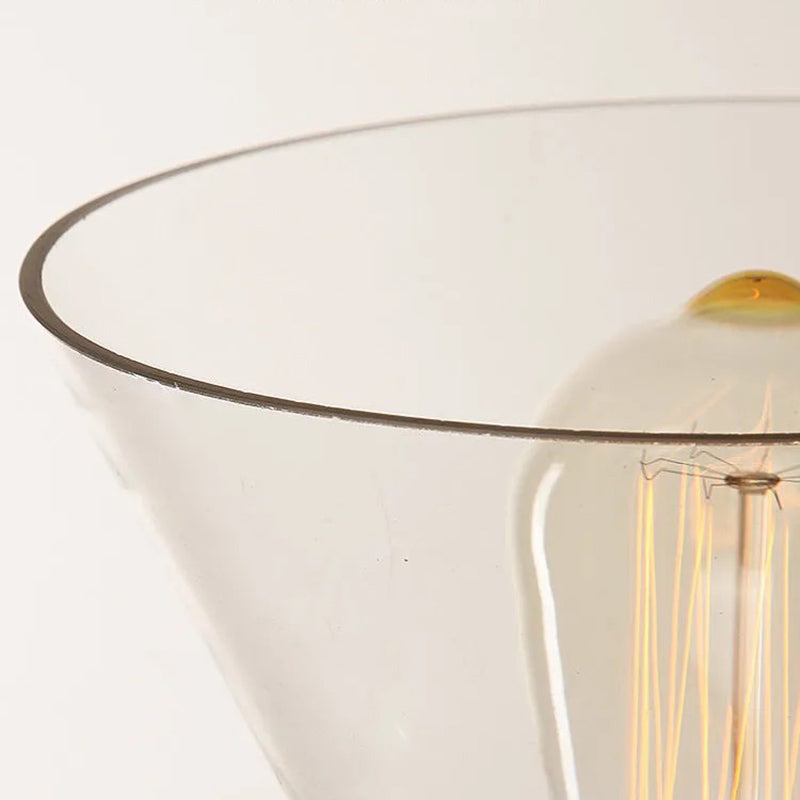 Suspended Lighting Fixture Industrial Glass Shaded Pendant Ceiling Light for Dinning Room