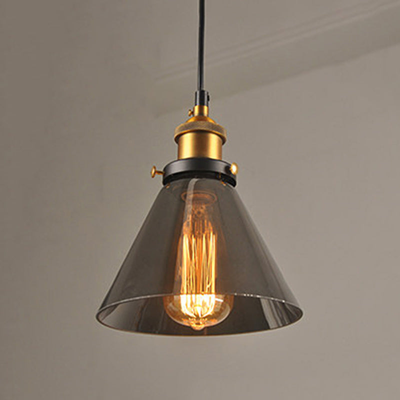 Suspended Lighting Fixture Industrial Glass Shaded Pendant Ceiling Light for Dinning Room