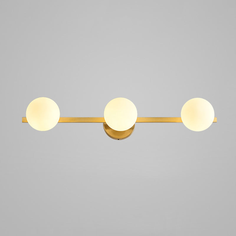 Postmodern Globe Vanity Sconce Lights Milk Glass Wall Mount Light Fixture for Bathroom