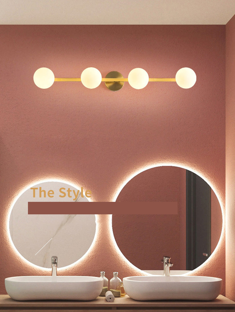 Postmodern Globe Vanity Sconce Lights Milk Glass Wall Mount Light Fixture for Bathroom