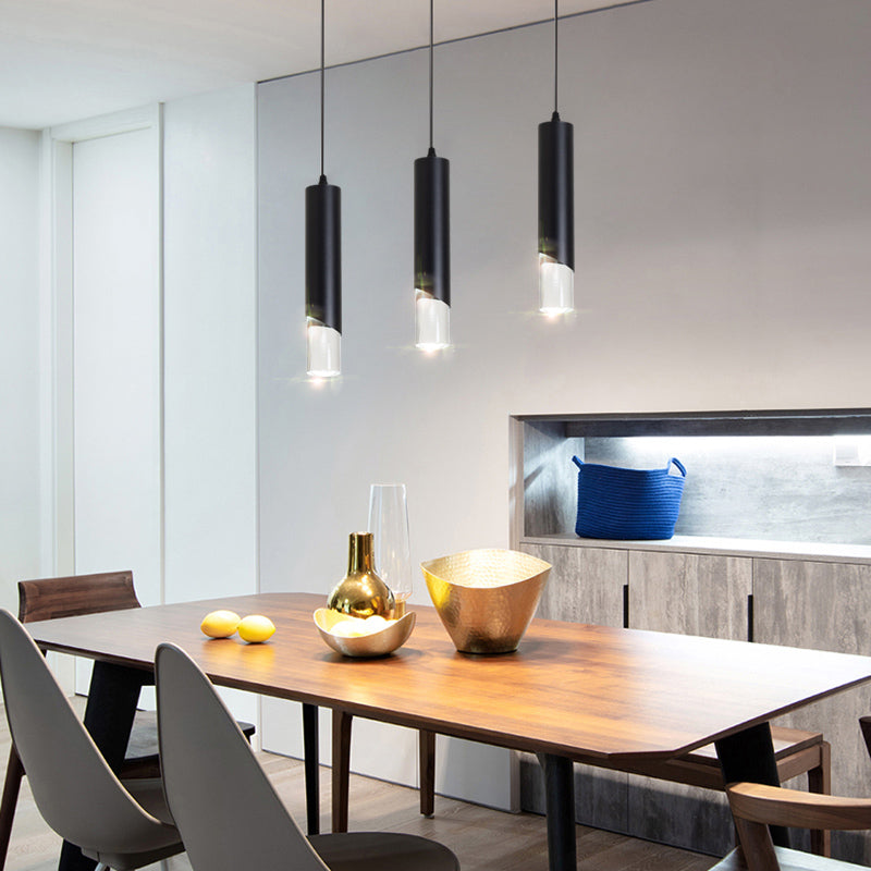 Tube Dinning Room Hanging Light Fixture Metal Simple Style Pendant Light Fixture