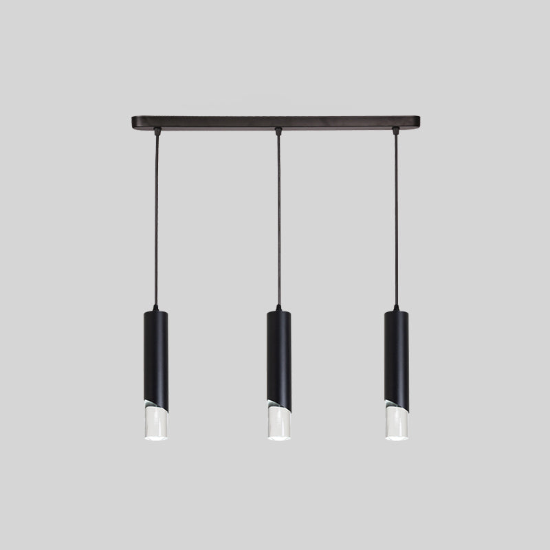 Tube Dinning Room Hanging Light Fixture Metal Simple Style Pendant Light Fixture