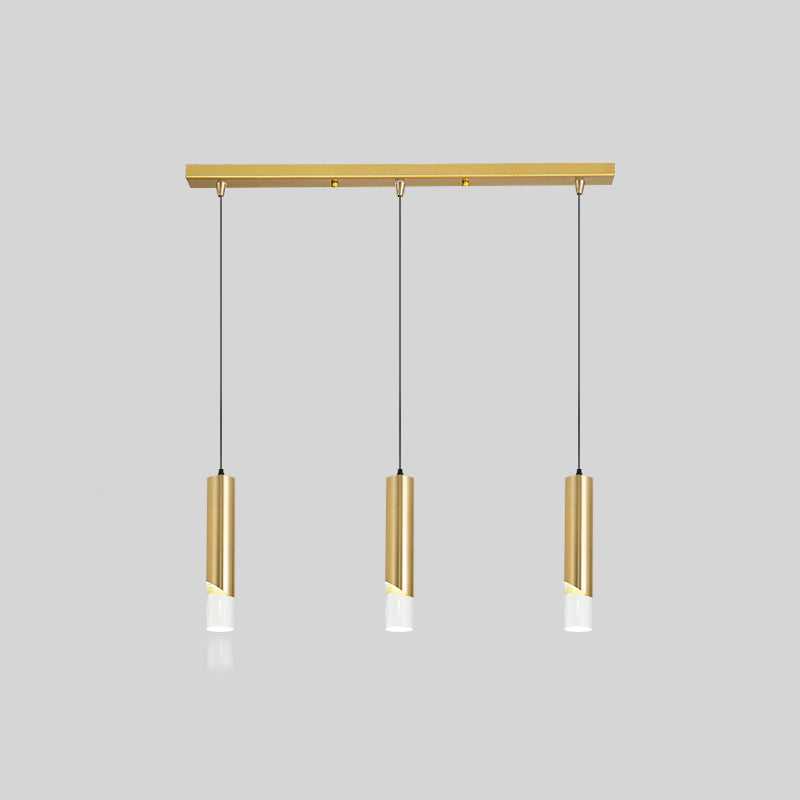 Tube Dinning Room Hanging Light Fixture Metal Simple Style Pendant Light Fixture