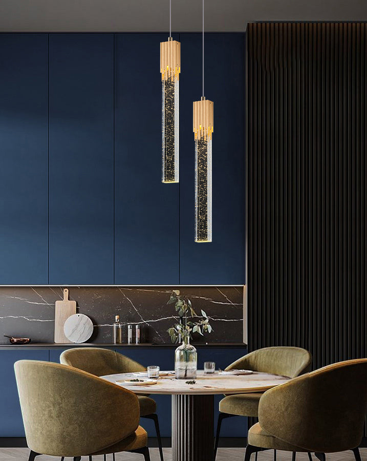 Röhrchen -Anhänger Beleuchtungsrichtung zeitgenössischer Kristall -LED -Schlafzimmer Hanges Anhänger Licht