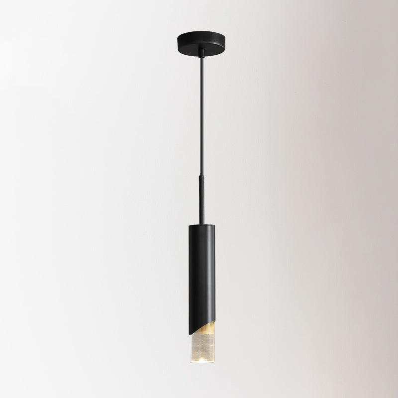 Bedroom Suspended Lighting Fixture Modern Style Hanging Light Kit with Tube Acrylic Shade