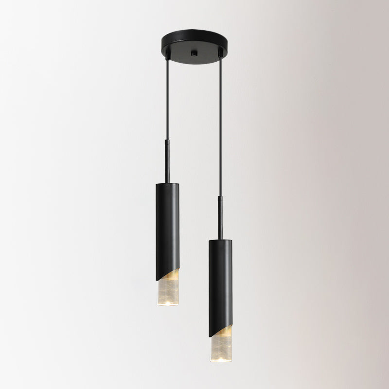 Bedroom Suspended Lighting Fixture Modern Style Hanging Light Kit with Tube Acrylic Shade