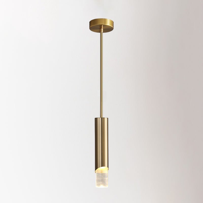 Bedroom Suspended Lighting Fixture Modern Style Hanging Light Kit with Tube Acrylic Shade