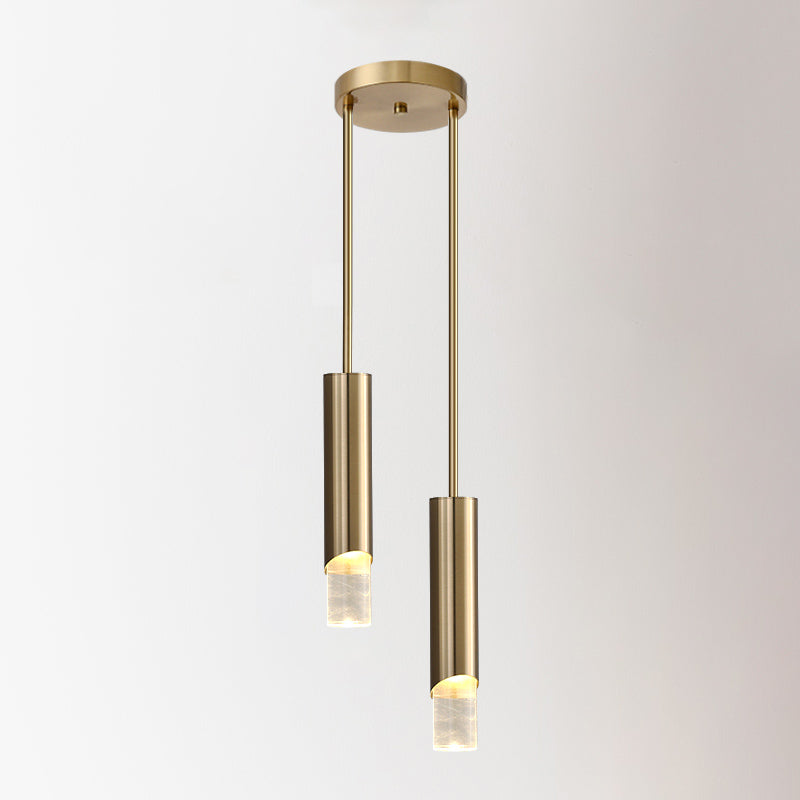 Bedroom Suspended Lighting Fixture Modern Style Hanging Light Kit with Tube Acrylic Shade