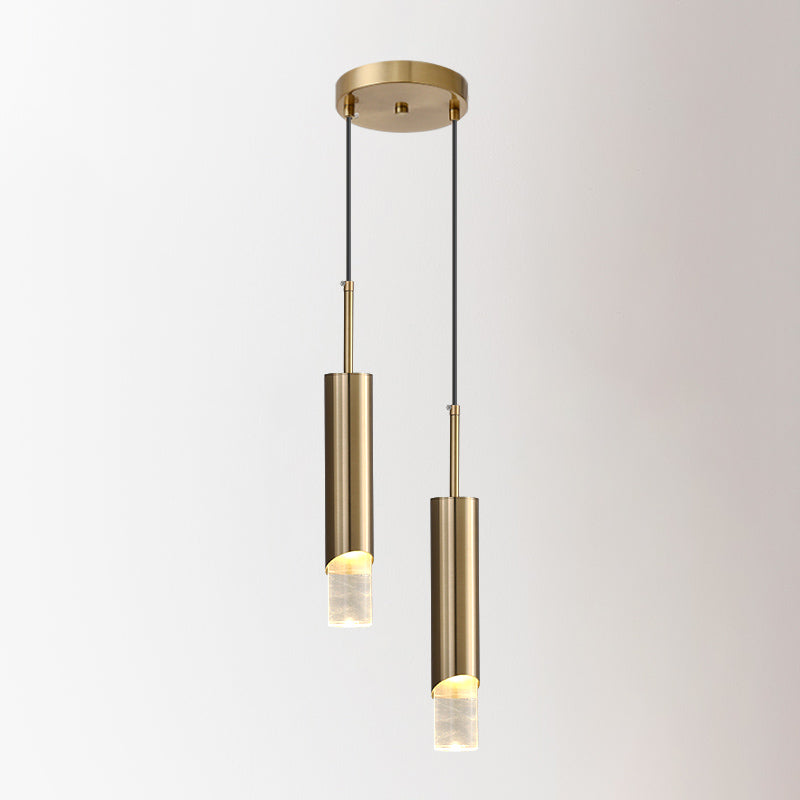 Bedroom Suspended Lighting Fixture Modern Style Hanging Light Kit with Tube Acrylic Shade