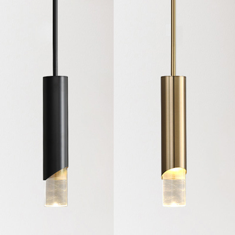 Bedroom Suspended Lighting Fixture Modern Style Hanging Light Kit with Tube Acrylic Shade