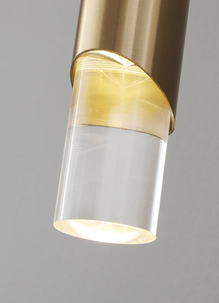 Bedroom Suspended Lighting Fixture Modern Style Hanging Light Kit with Tube Acrylic Shade