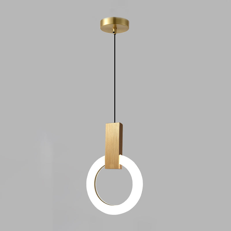 Metal Circle Pendant Light Fixture Modern Style LED Pendant Ceiling Light for Bedroom