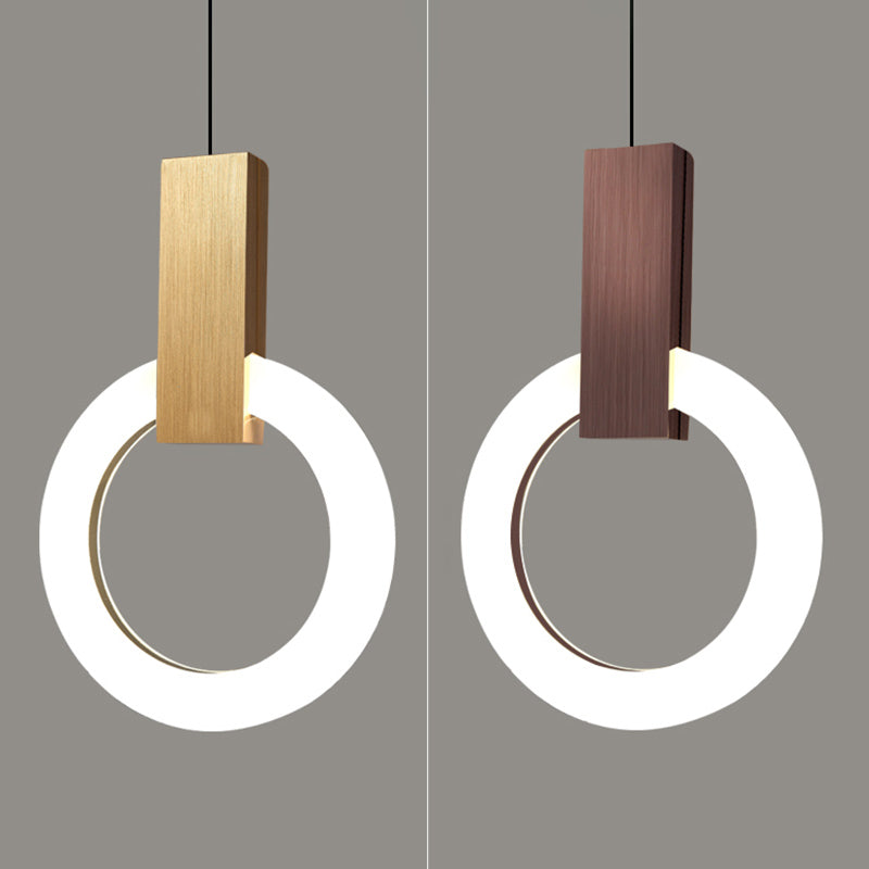 Metal Circle Pendant Light Fixture Modern Style LED Pendant Ceiling Light for Bedroom