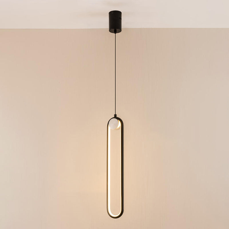 Metal oblong suspendu au plafond de style moderne