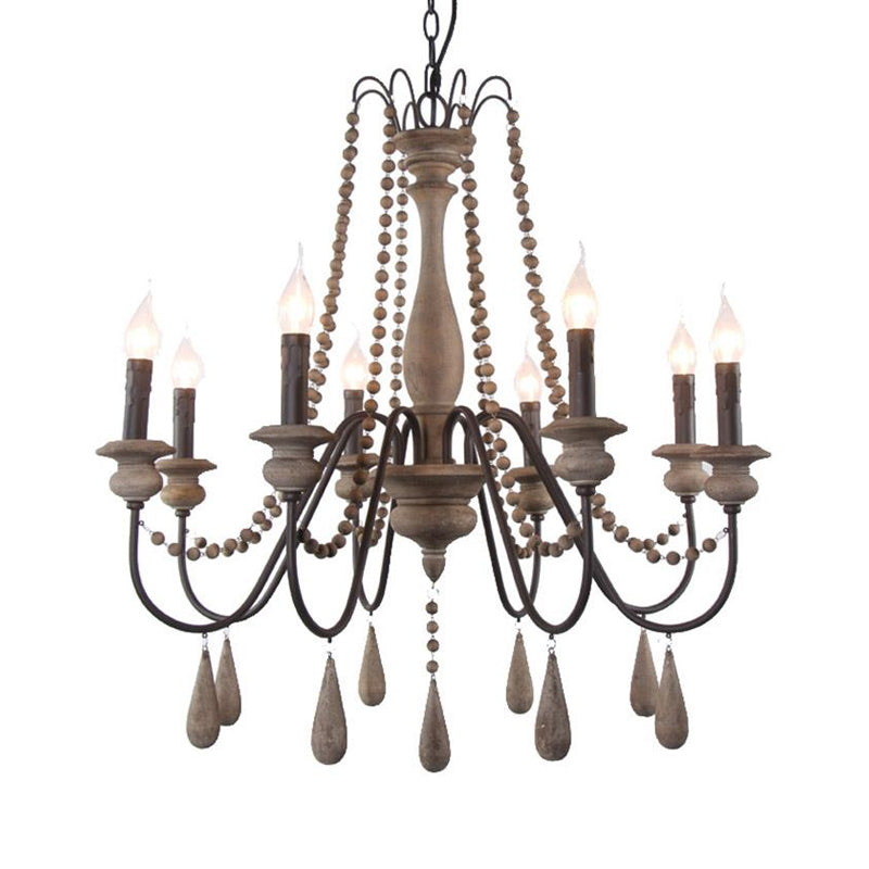 Retro 6/8/12 têtes lampe de lustre gris Branche Plafond Pendant Light avec bras métallique pour le salon
