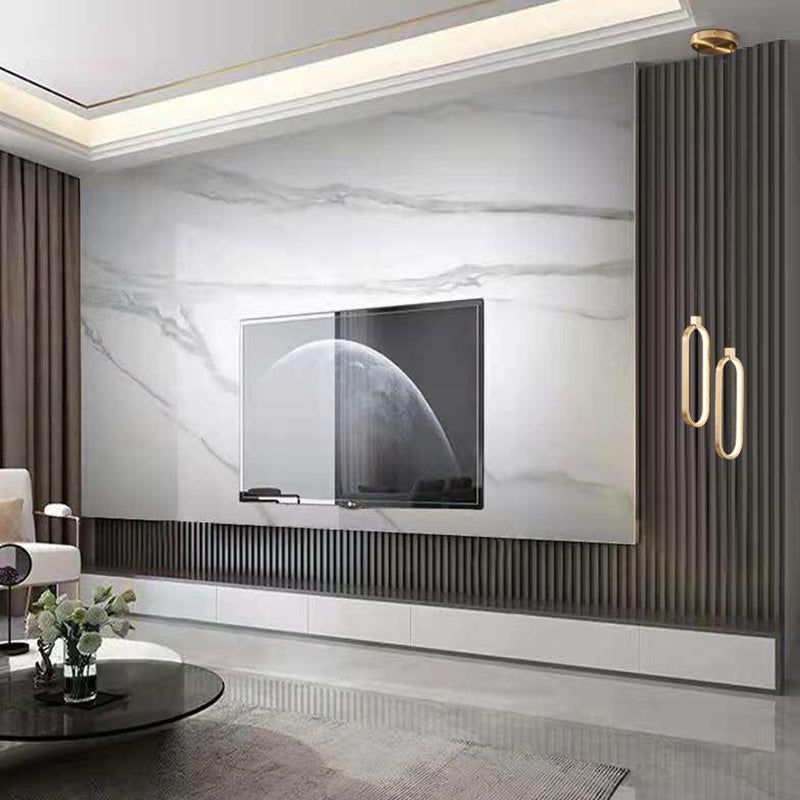 Oval Suspended Lighting Fixture Minimalist Style LED Metal Pendant Light Kit for Bedroom