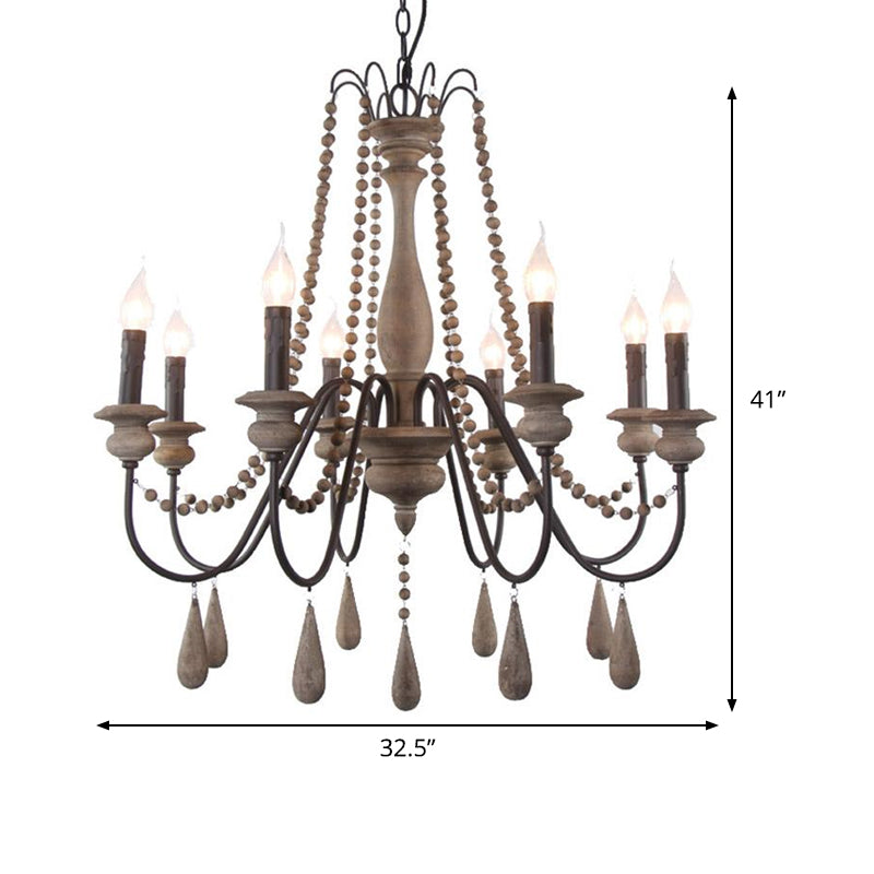 Retro 6/8/12 têtes lampe de lustre gris Branche Plafond Pendant Light avec bras métallique pour le salon