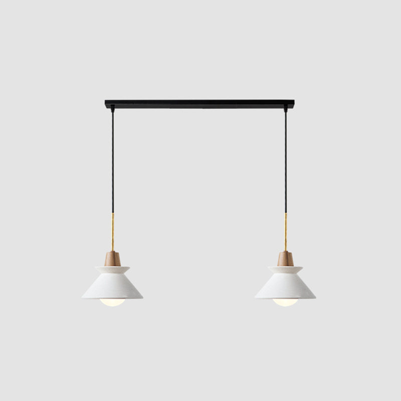 Wit conische hanglamp LICHTBELDING Minimalistische stijl Cement Hanger plafondlicht