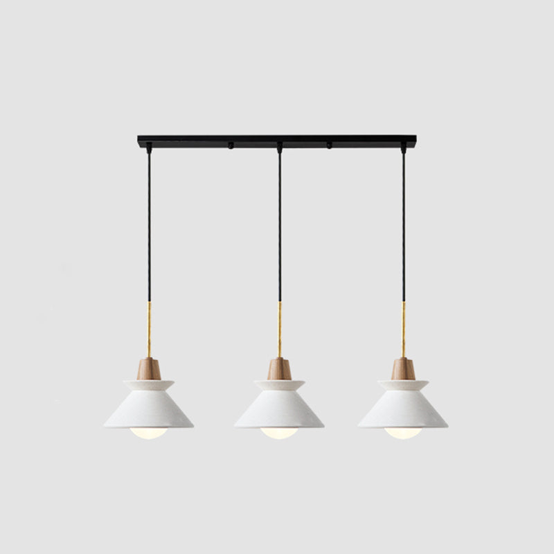 Luz de colgante cónica blanca de lámpara minimalista de cemento colgante de techo de techo