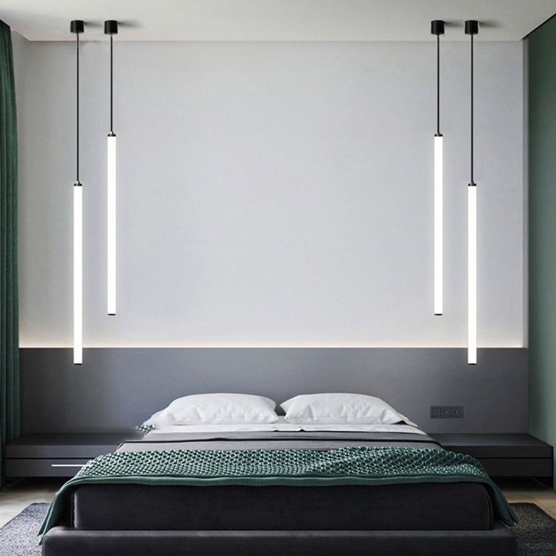 Acrylic Modern Simple LED Pendant Light Long Line Lamps for Bedroom Dinning Room