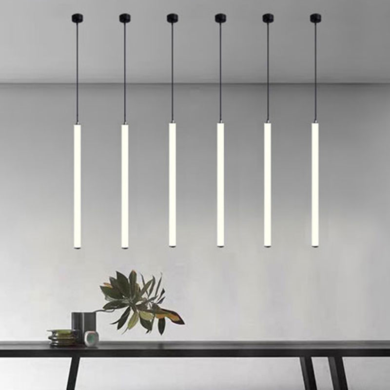 Acrylic Modern Simple LED Pendant Light Long Line Lamps for Bedroom Dinning Room