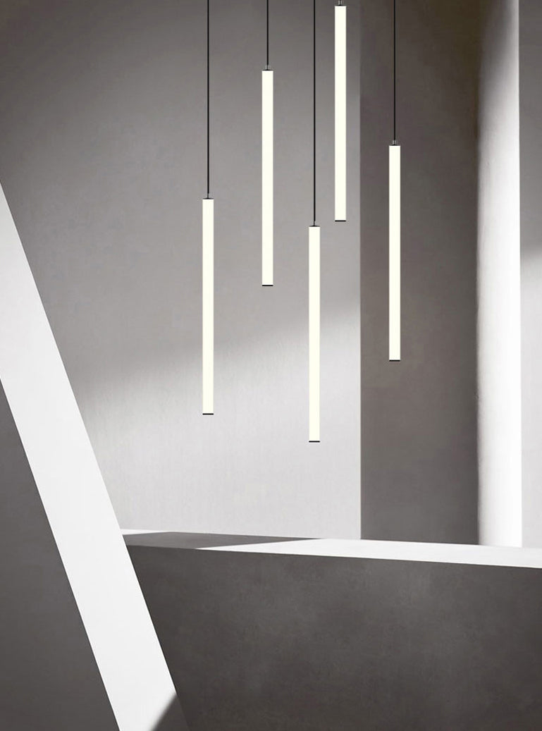 Acrylic Modern Simple LED Pendant Light Long Line Lamps for Bedroom Dinning Room