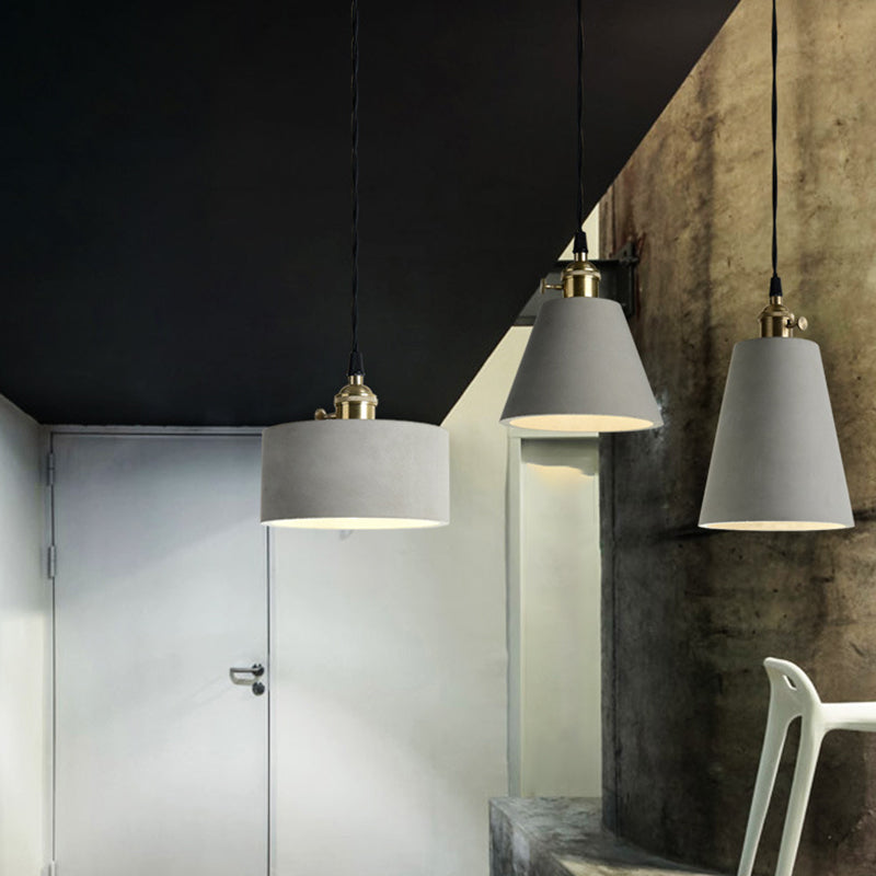 Gearceerde cement plafond suspensielamp moderne stijl grijze hanglampverlichting armatuur