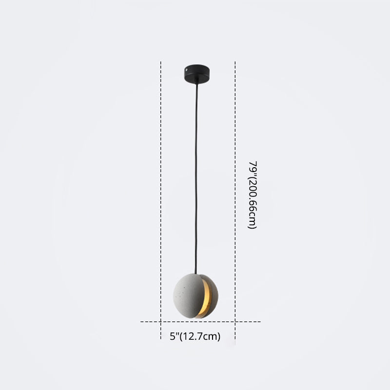 Funzione illuminazione a sospensione sferica Stile Nordico Cemento Grigio Servitore a sospensione Luce del soffitto