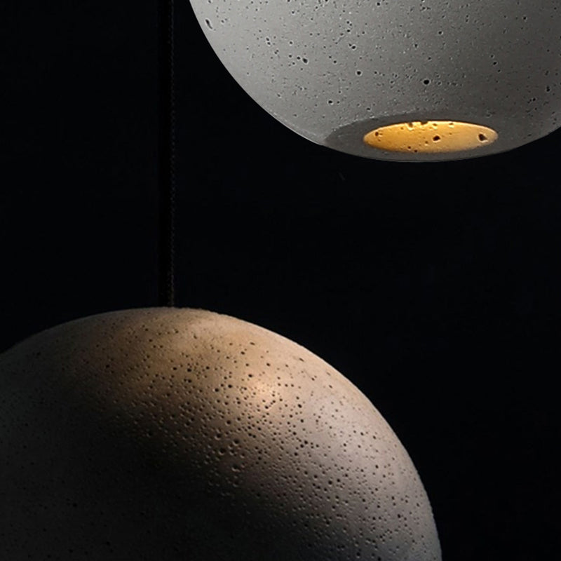 Funzione illuminazione a sospensione sferica Stile Nordico Cemento Grigio Servitore a sospensione Luce del soffitto