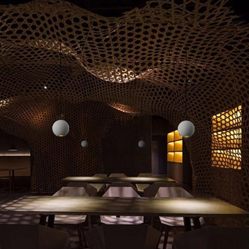 Funzione illuminazione a sospensione sferica Stile Nordico Cemento Grigio Servitore a sospensione Luce del soffitto