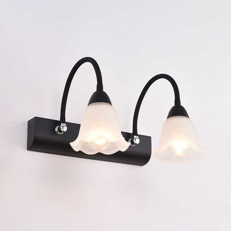 Simplicity Flower Vanity Vanity Sconce Lights Milk Glass Wall Monte Flawture