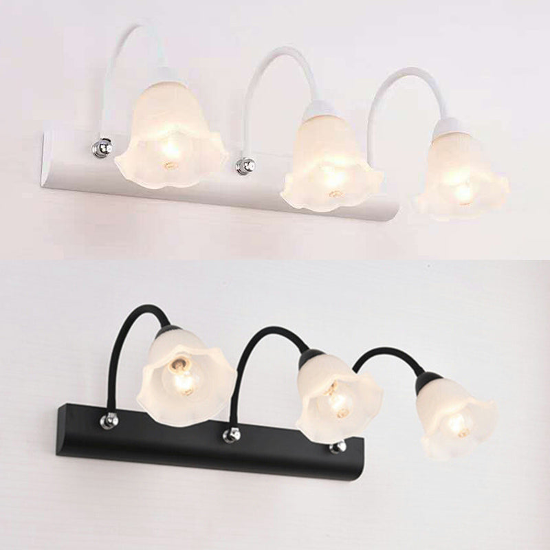 Traditional Simplicity Flower Vanity Sconce Lights Milk Glass Wall Mount Light Fixture