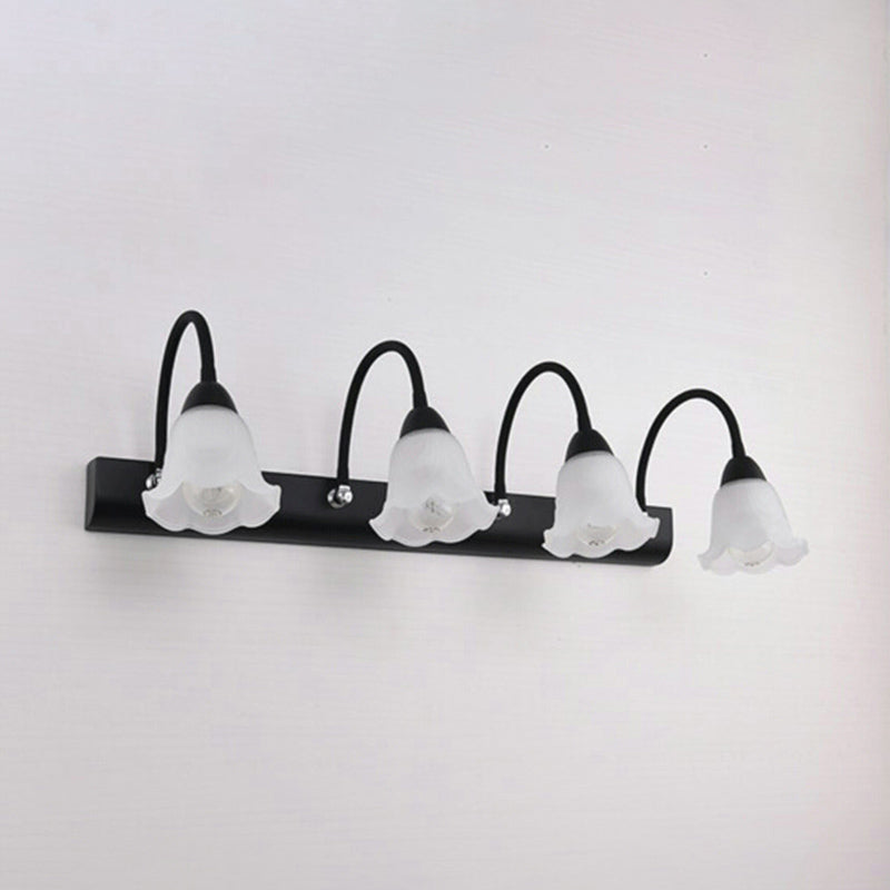 Traditional Simplicity Flower Vanity Sconce Lights Milk Glass Wall Mount Light Fixture