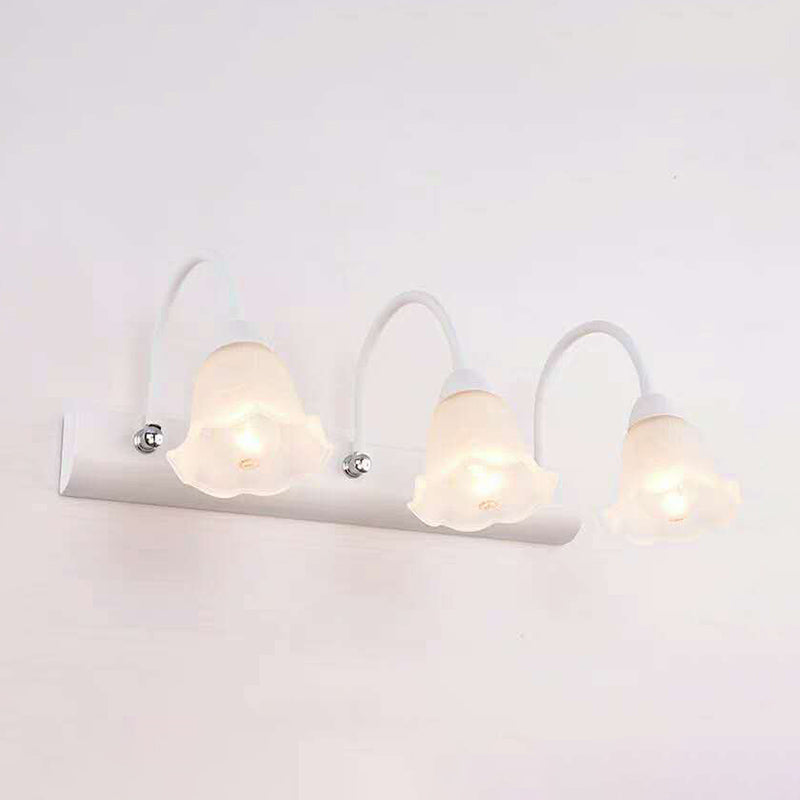 Traditional Simplicity Flower Vanity Sconce Lights Milk Glass Wall Mount Light Fixture
