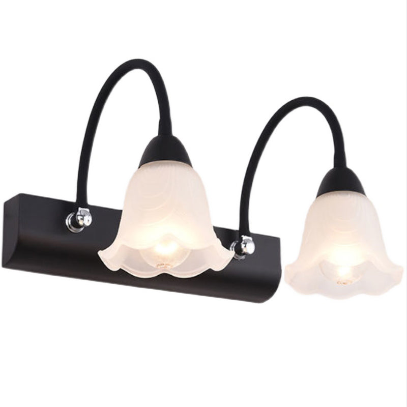 Traditional Simplicity Flower Vanity Sconce Lights Milk Glass Wall Mount Light Fixture