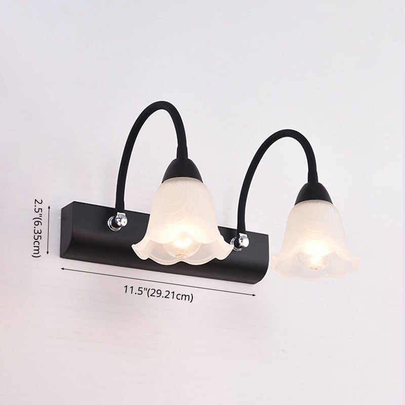 Traditional Simplicity Flower Vanity Sconce Lights Milk Glass Wall Mount Light Fixture